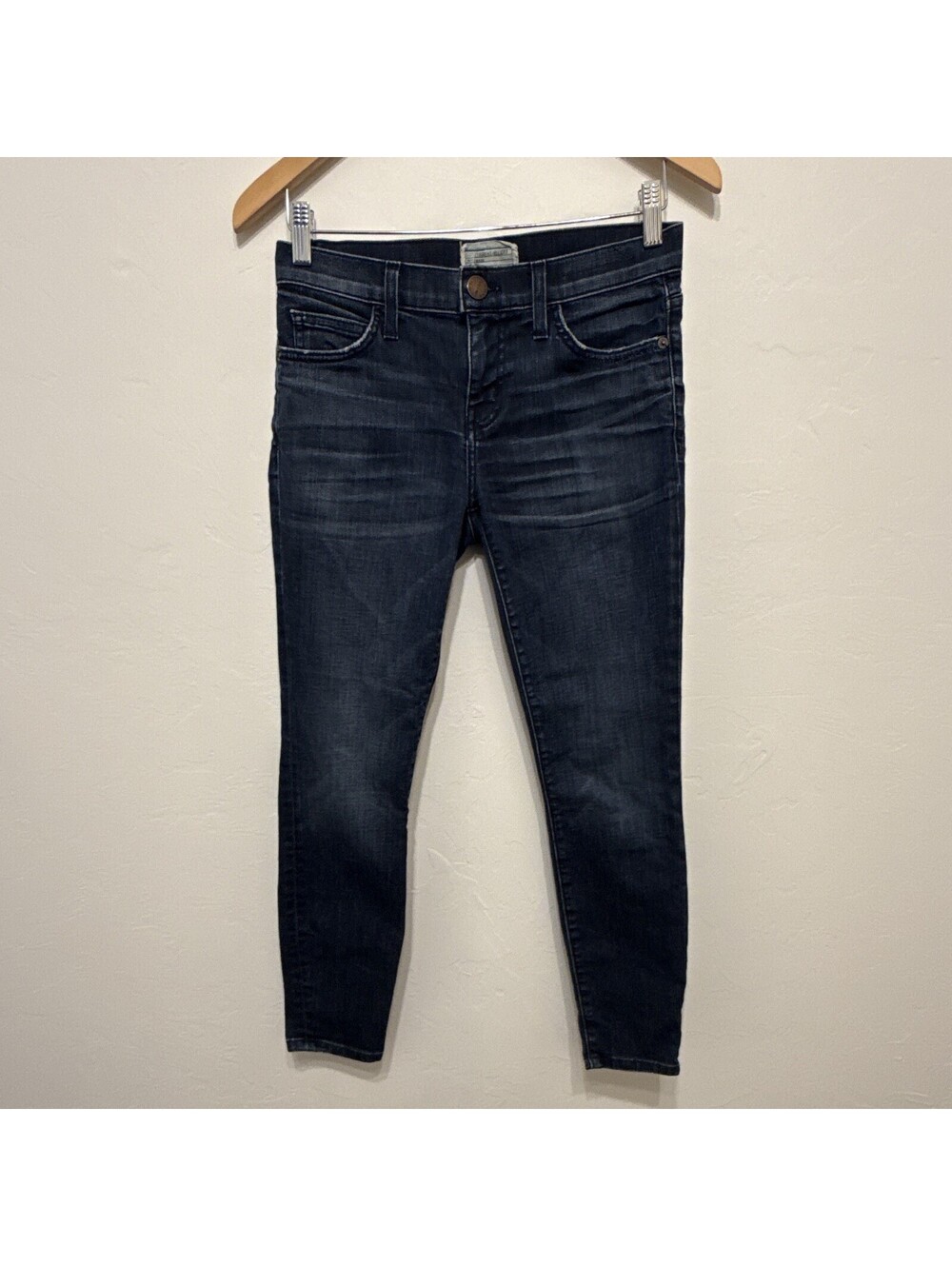 Current/Elliott 26 The Stiletto Skinny Jeans Dark Blue Denim Women